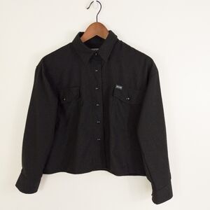 Dixxon Outlaw Cropped Flannel Top Black Size Medium